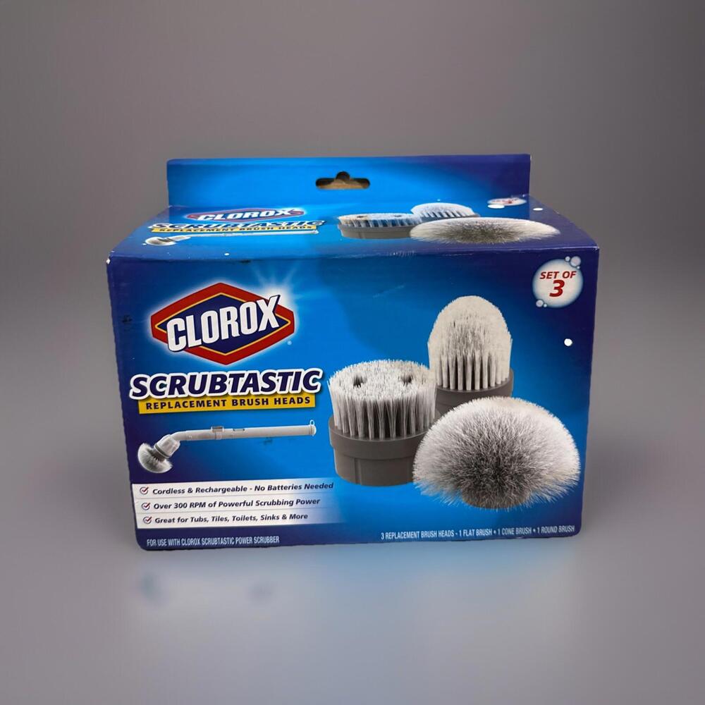 CLOROX Scrubtastic 3 Replacement Brush Heads, NEW in Box